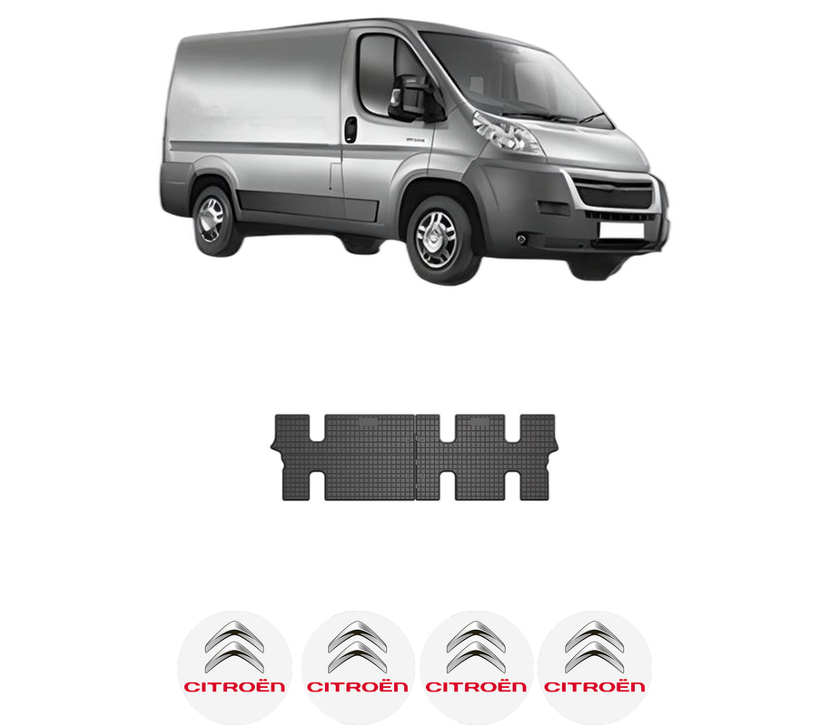 Set covorase presuri CITROEN JUMPER II din 2019-2023, auto, din cauciuc thermoplastic, 4 Stickere auto cu CITROEN