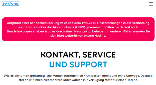 PayOne-Störung