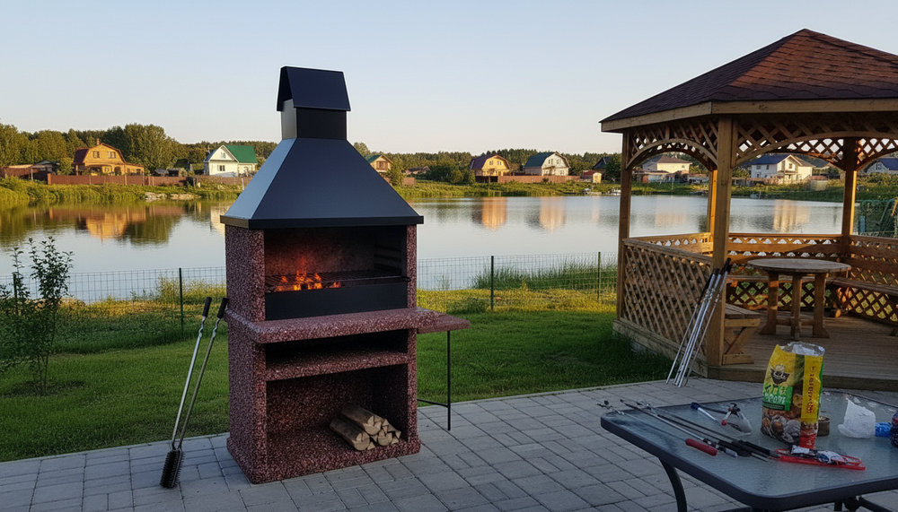 Материалы модульной печи: каменная крошка и высокопрочный бетон М600