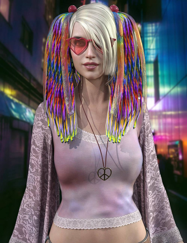 Raver Hair for Genesis 8 Females 