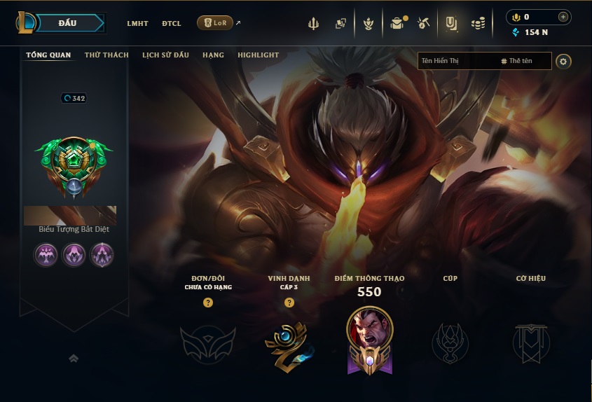 Acc LMHT # - Không Khung