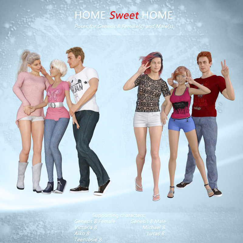 Home Sweet Home Poses for Genesis 8