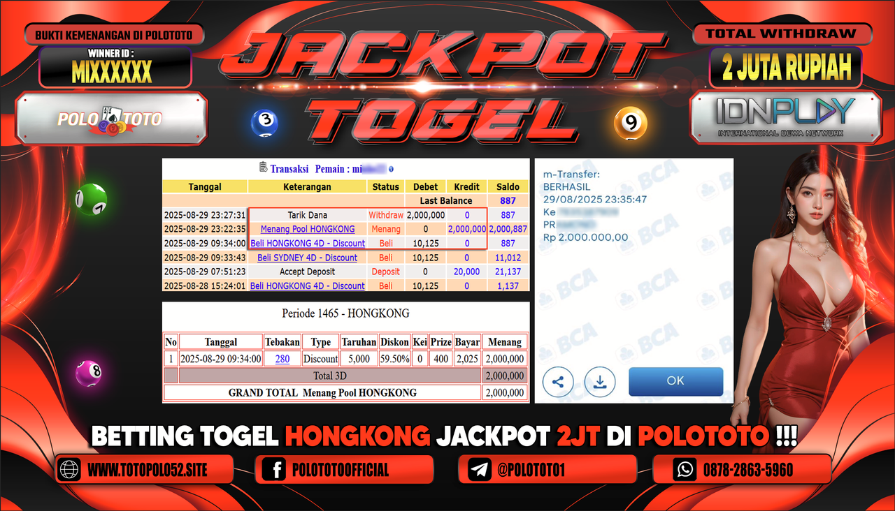 POLOTOTO JACKPOT TOGEL HONGKONG LOTTO Rp.2.000.000,-