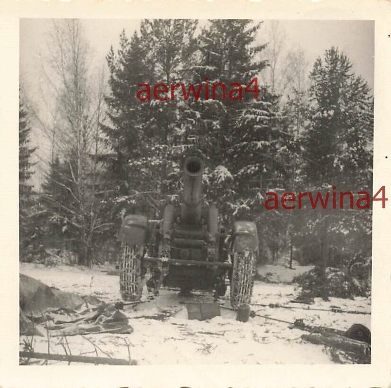 21 cm Mörser in Stellung nach dem Feuern bei Reschew Russland Ostfront