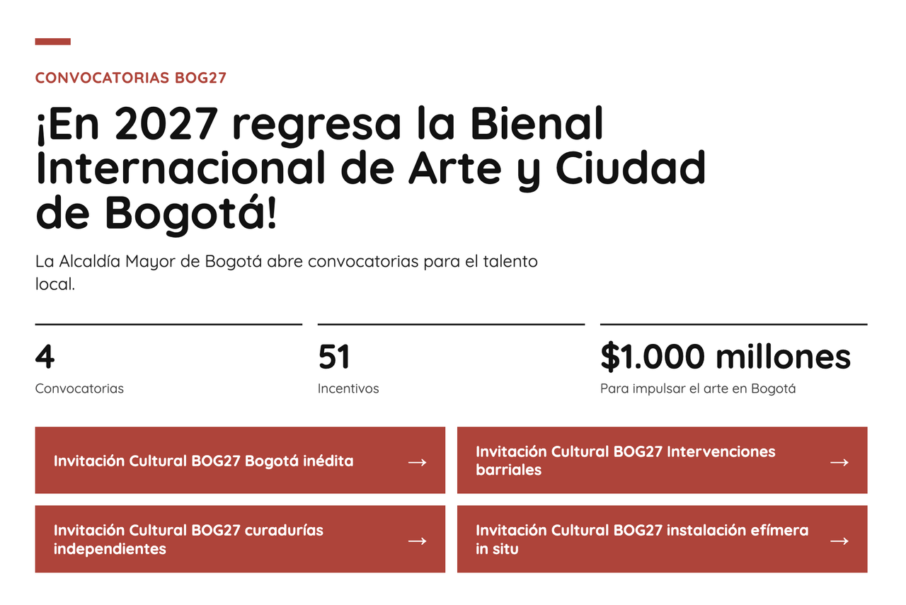 Convocatorias Bienal de Bogotá BOG27