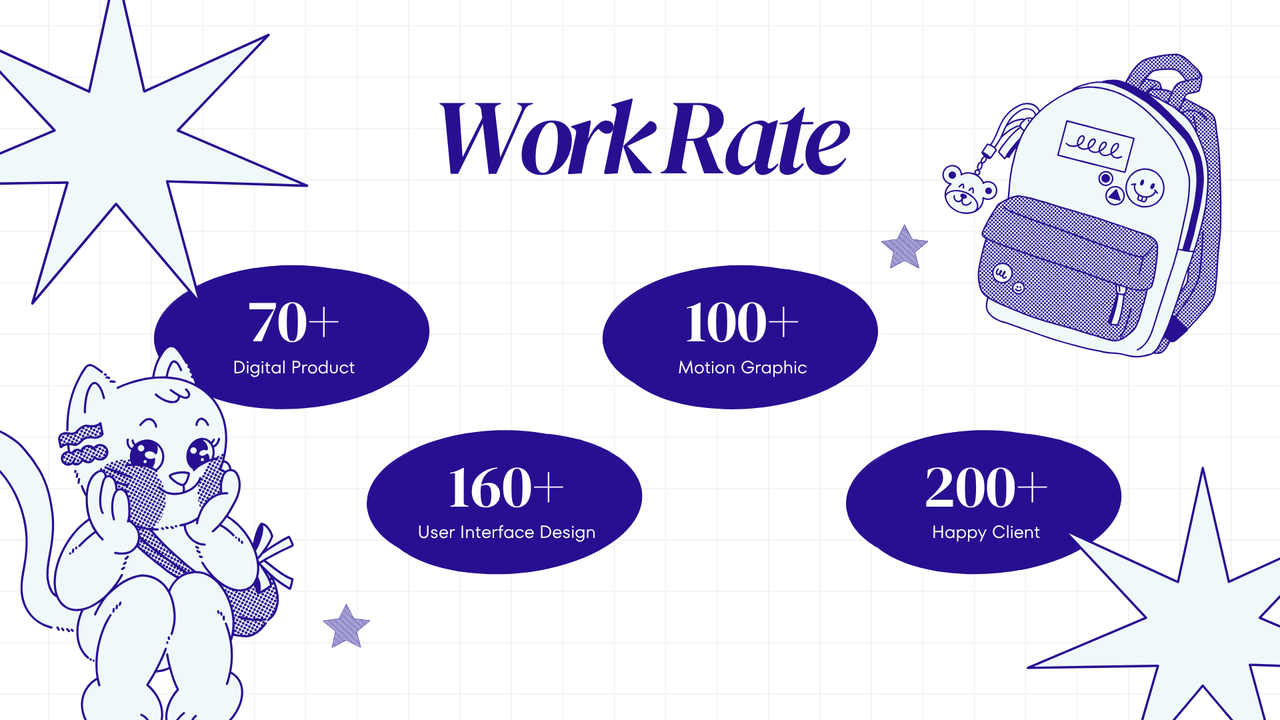 Dark Blue and White Illustrative Creative Portfolio Presentation