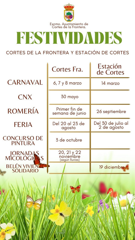 Festividades en Cortes de la Frontera 2026