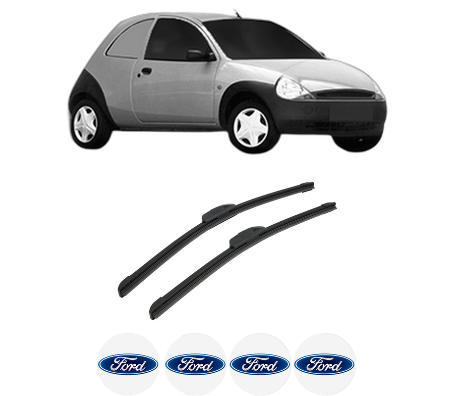 Set stergatoare auto FORD KA Van (RB) din 2002-2005, pentru parbriz auto, 2 bucati, Bosch Aerotwin Retrofit, din cauciuc siliconat rezistent, 4 Stickere Auto FORD