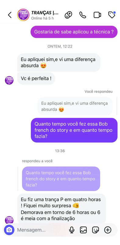 Depoimento aluna 1