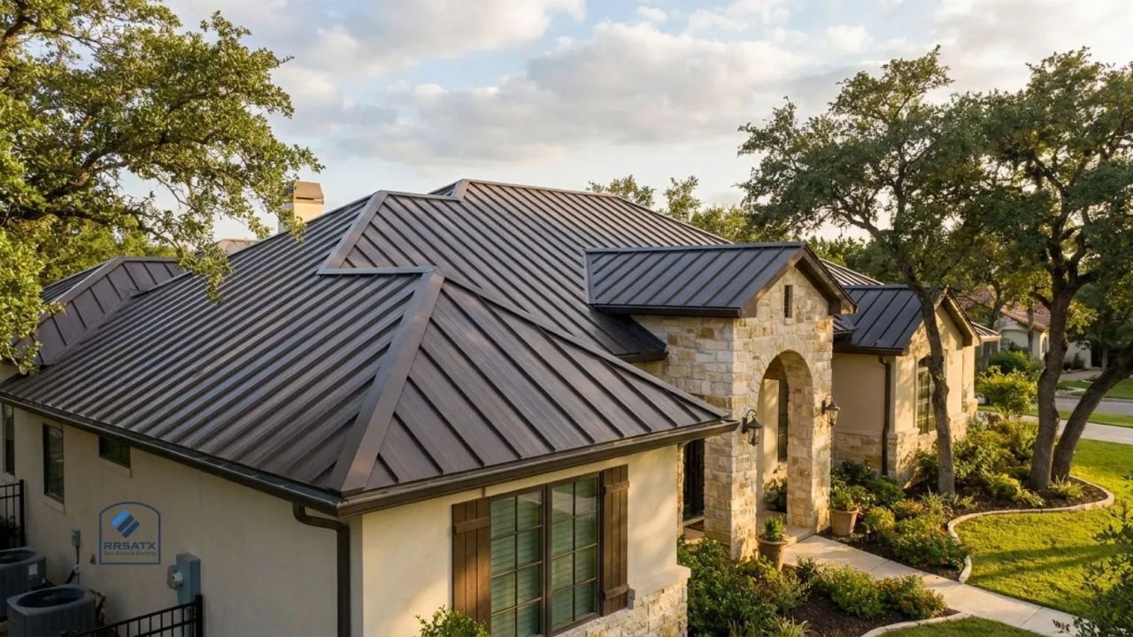 Standing seam metal roof on a San Antonio home
