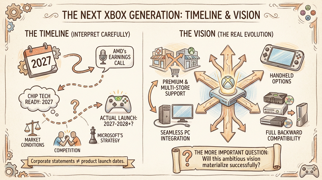 AMD Just Dropped a 2027 Timeline for Next-Gen Xbox, But Here's What Tom Warren Says 1 Modern gaming console controller with LED lights in dark setting
