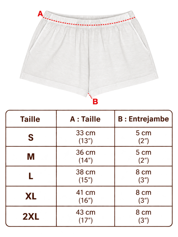 Guide des tailles du sweatshirt