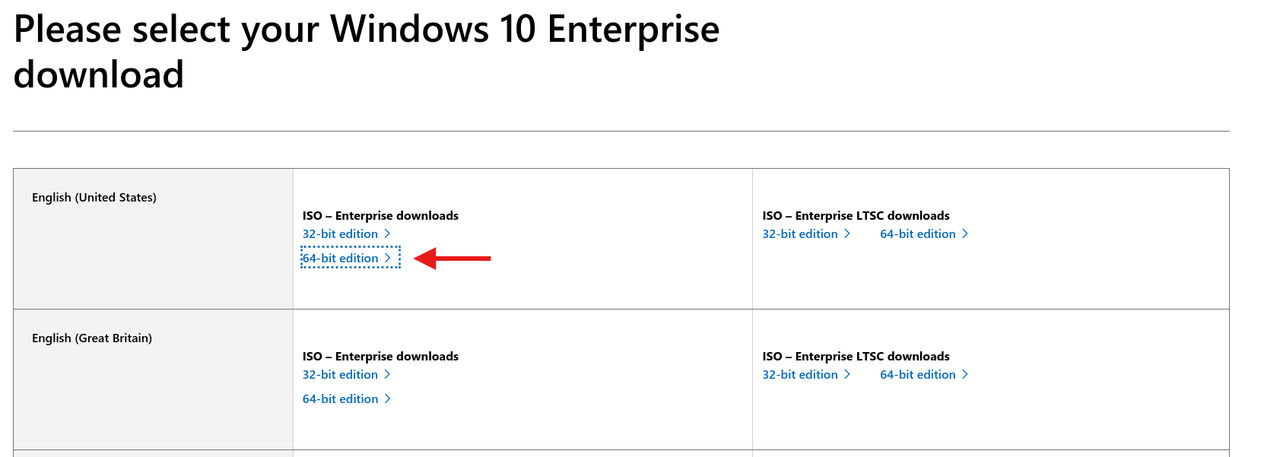 Win10 64-bit selection