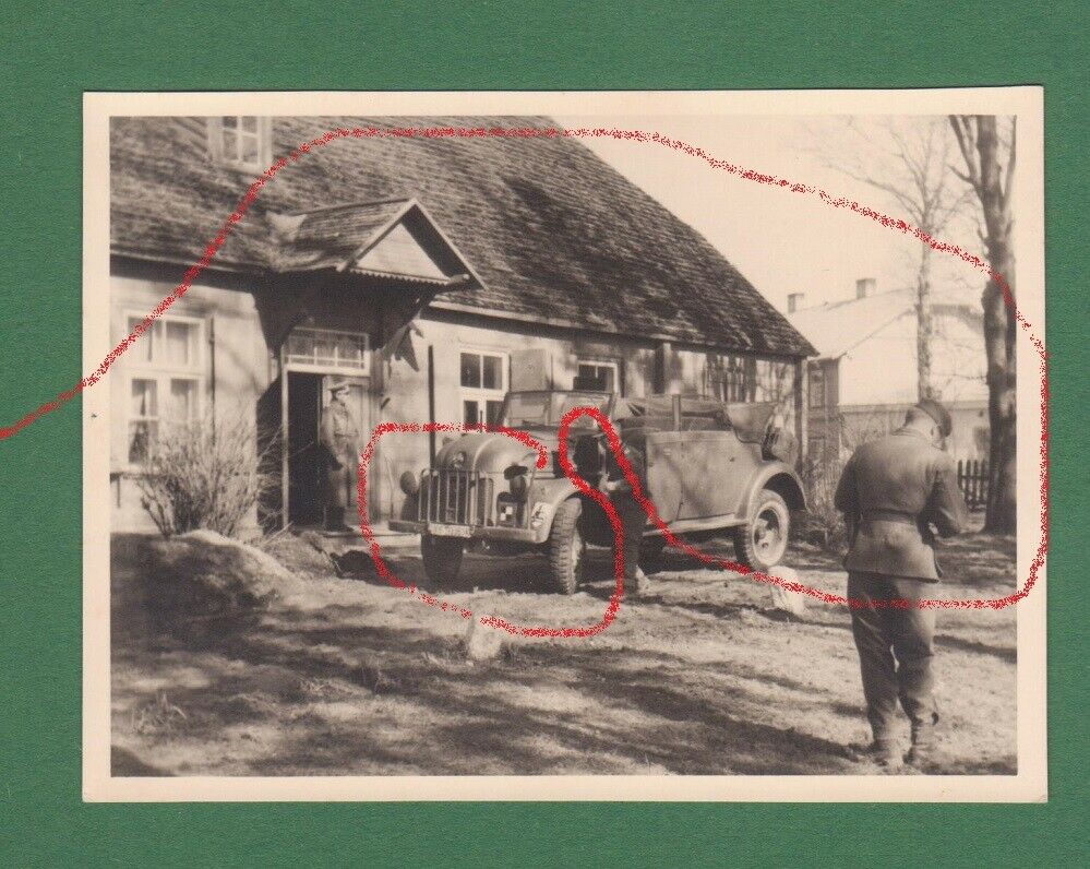 Foto Fahrzeug Kübelwagen Abzeichen Kennung Ostfront Generalstab