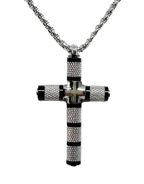 Nuovo 1.5in Uomo Argento Sterling Nodo Celtico Croce Granato Del Mese