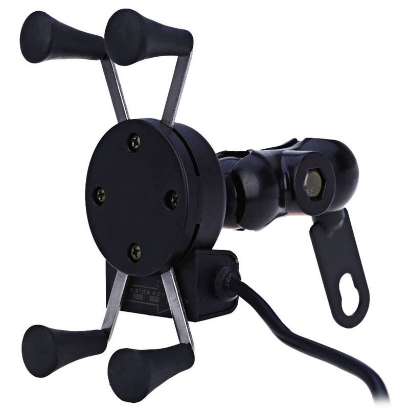 Motorfiets-Stand-X-Grip-Houder-12-V-USB-Lader-St