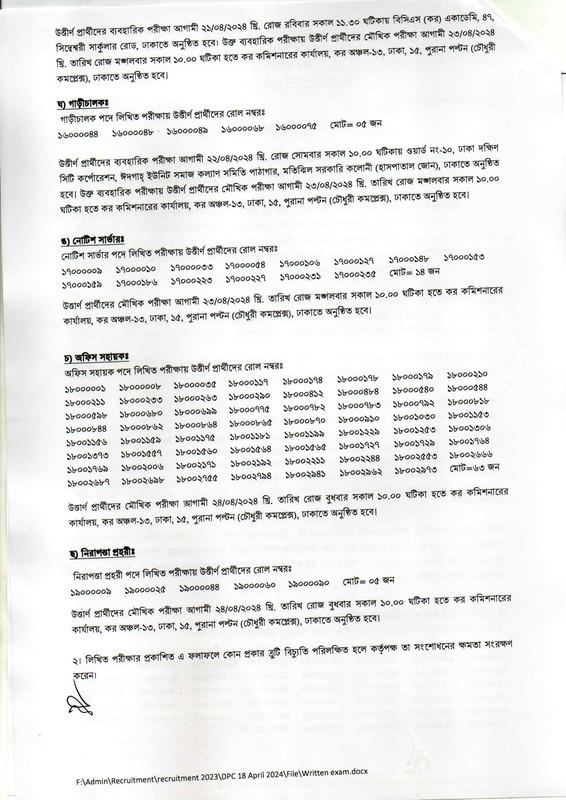 Taxes-Zone-13-Dhaka-Exam-Result-2024-PDF-2