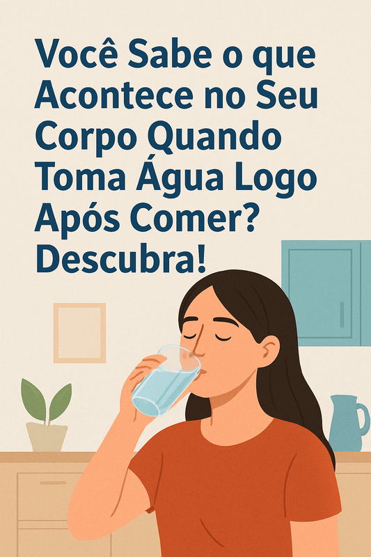 Pessoa bebendo água logo após comer