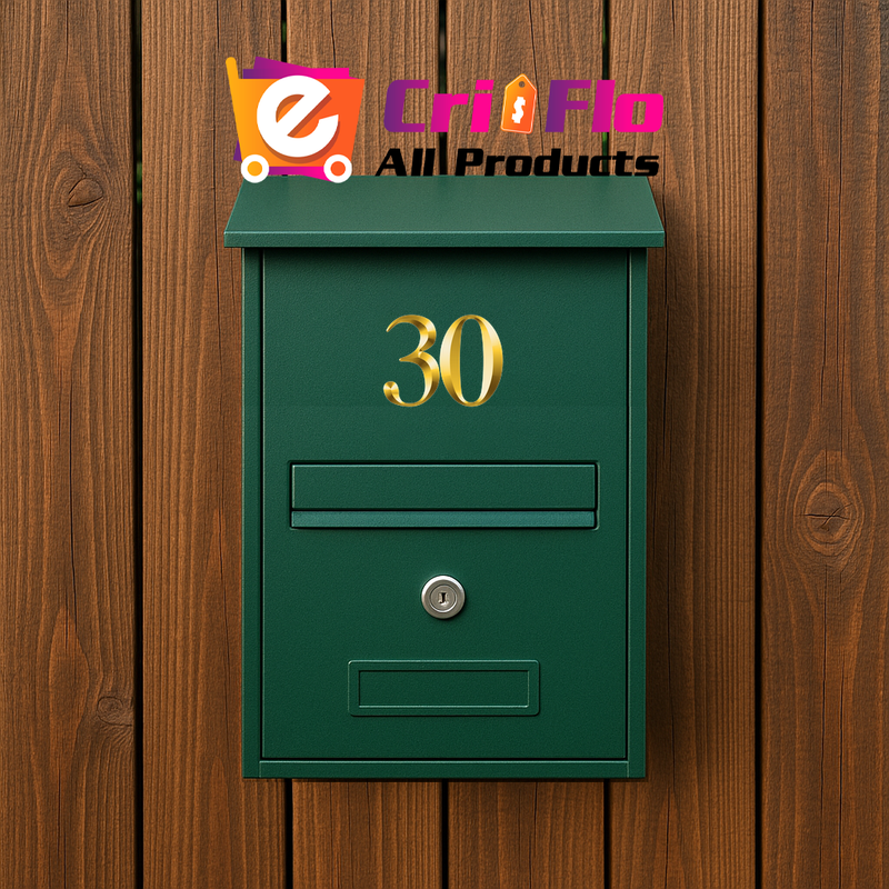 Numar cifra 30, Pentru casa, Efect 3D, Numere de usa, cutie postala, apartament, hotel, birou, camera, curte, cafenea, Autoadeziv, Cri-Flo, Culoare Auriu, Inaltime 8 cm