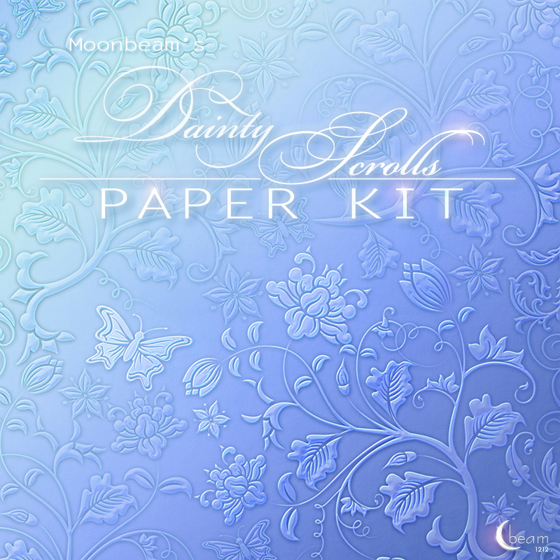 Moonbeams Dainty Scrolls Paper Kit