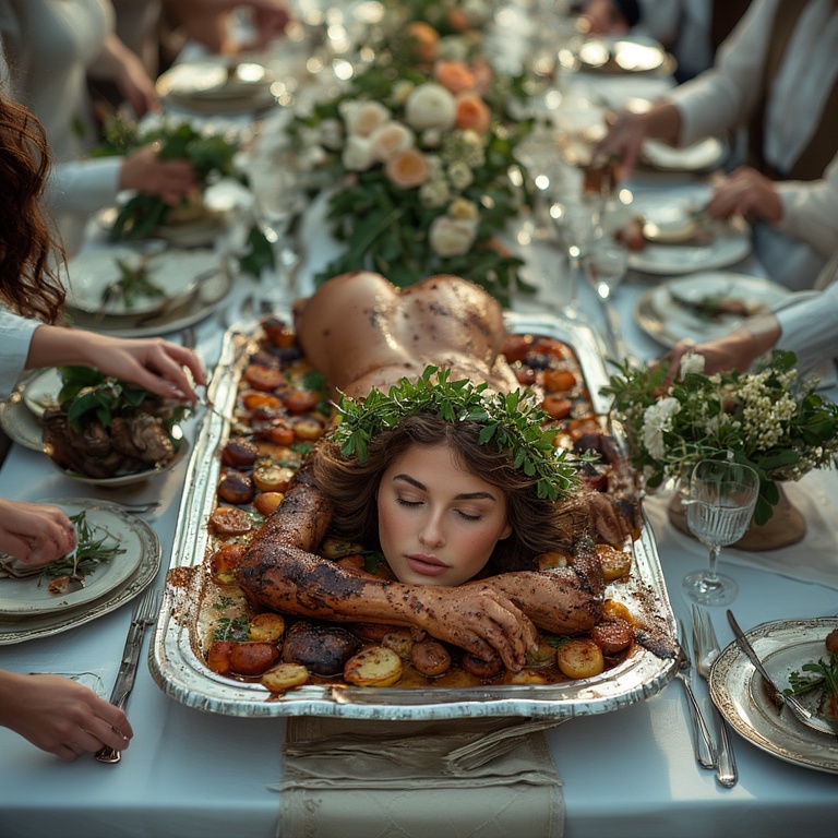 Garden wedding w served Brownhair Serie B 0 65