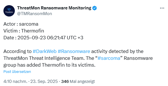 Sacoma Ransomware bei Thermofin