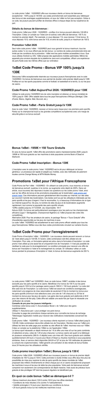 Code promo 1x Bet Bonus VIP 100 jusqu à 130