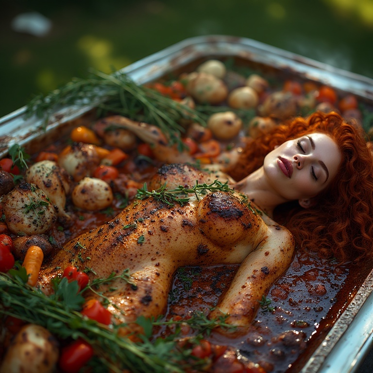 Garden wedding wom served Redhair 0 06