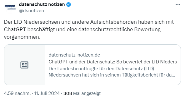 ChatGPT und Datenschutz