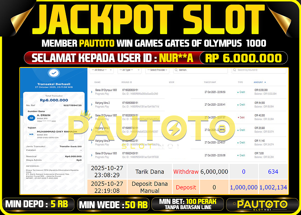 BUKTI JACKPOT LUNAS PAUTOTO