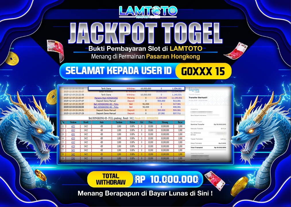 BUKTI JACKPOT LUNAS LAMTOTO