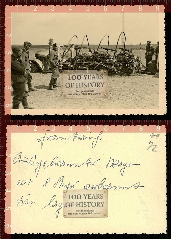 Orig. Foto Zerstört Fahrzeug Frankreich Zusammen