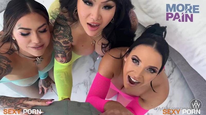 NEW OnlyFans Angela White, Connie Perignon, Karmen Karma & Damion Dayski When You Finally Find a Dick BIG Enough for 3!