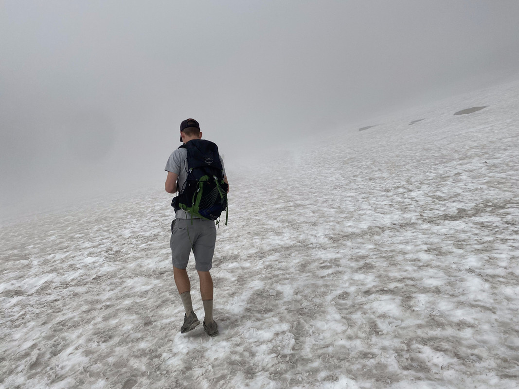 Walking into fog