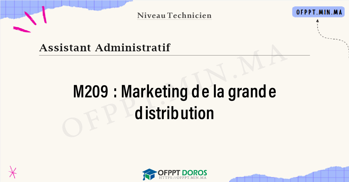 Sommaire détaillé du cours Marketing de la grande distribution M209 OFPPT - Structure du module