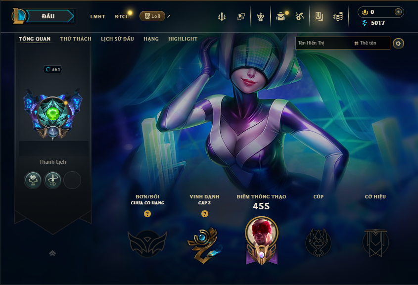 Acc LMHT # - Không Khung