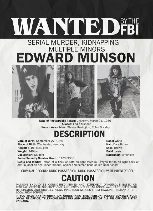 Eddie Munson Wanted Poster STRBB 2025