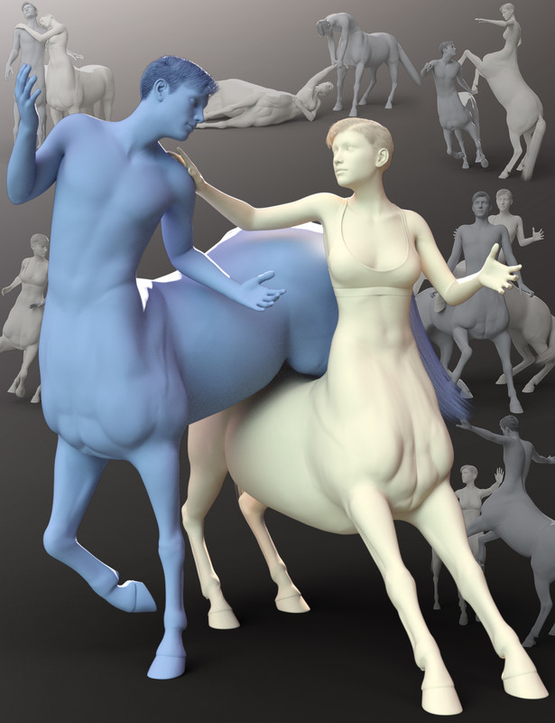 Foalin Around Poses for Genesis 8 Centaurs