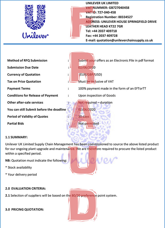 Mark Sumner Unilever UK quotationunileverchainsupply.co.uk