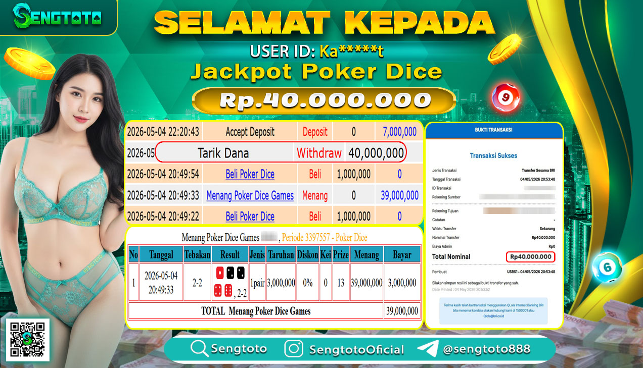 BUKTI PEMBAYARAN POKER DICE
