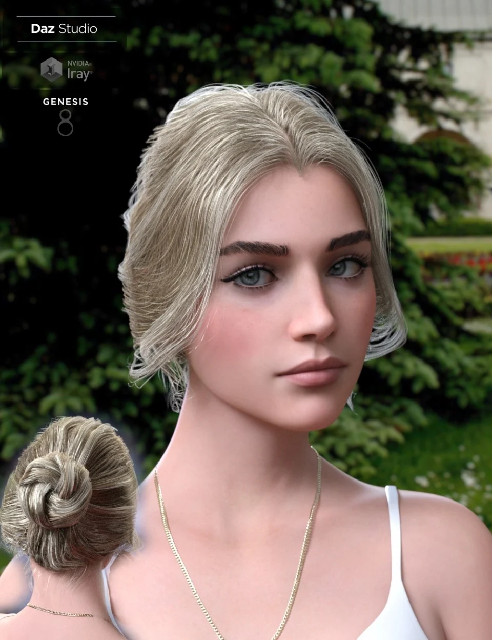 aurelia bun hair for genesis 8 females 00 main daz3d