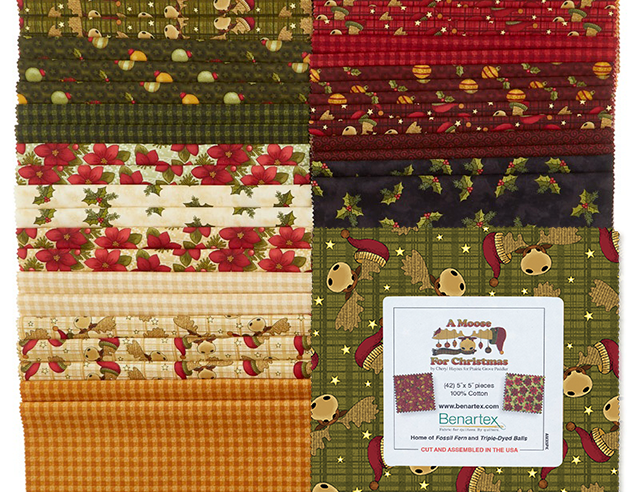 Benartex A Moose For Christmas 5x5 Pack Archived Products Quilt In A Day Quilting Fabric