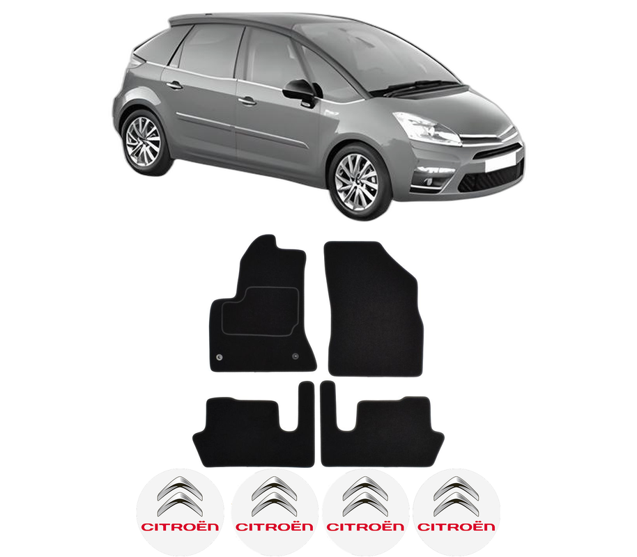 Set Covorase Presuri CITROEN C4 PICASSO I MPV (UD_) din 2006-2013, Auto, Material Textil Mocheta, 4 Stickere auto cu CITROEN
