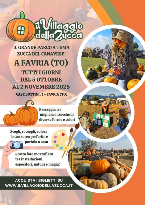 Favria (To) si colora d’autunno: dal 5 ottobre al 2 novembre il “Villaggio della Zucca”