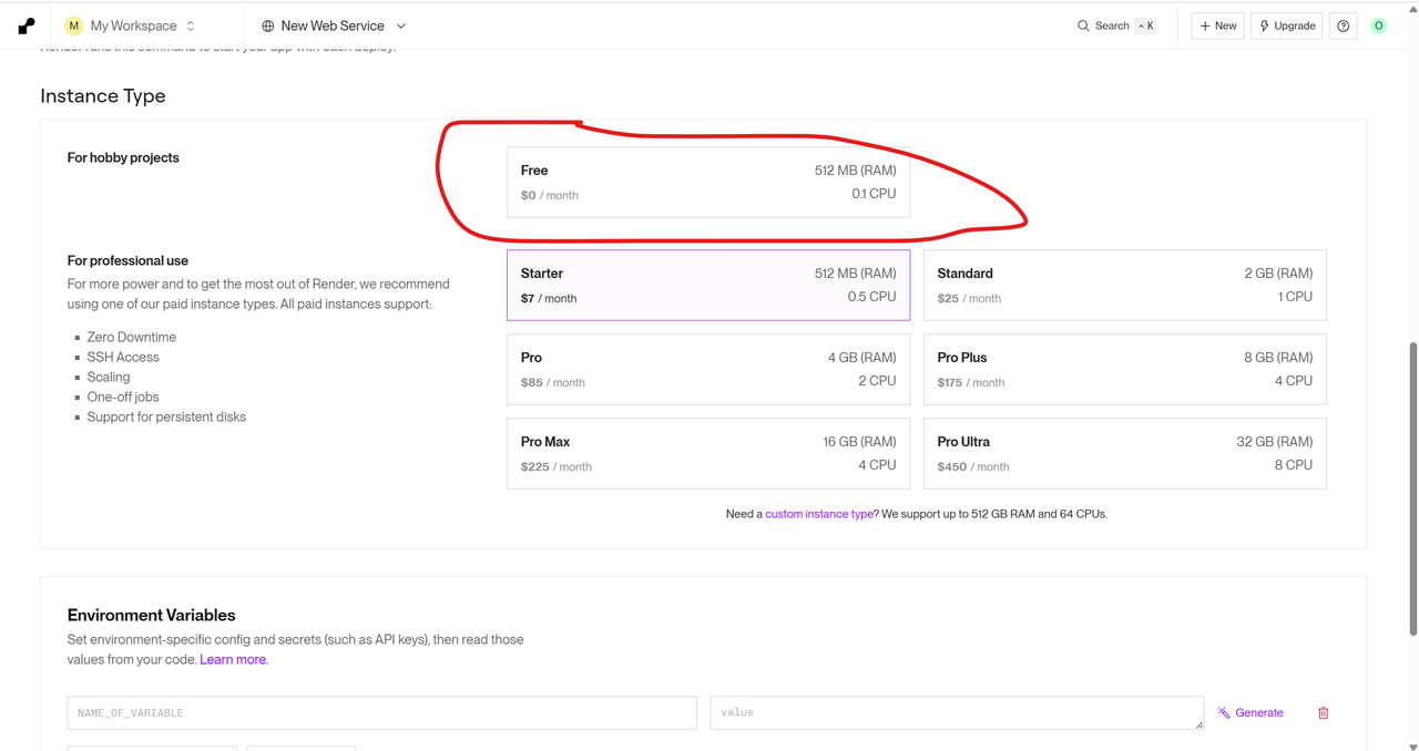 Select Free Instance