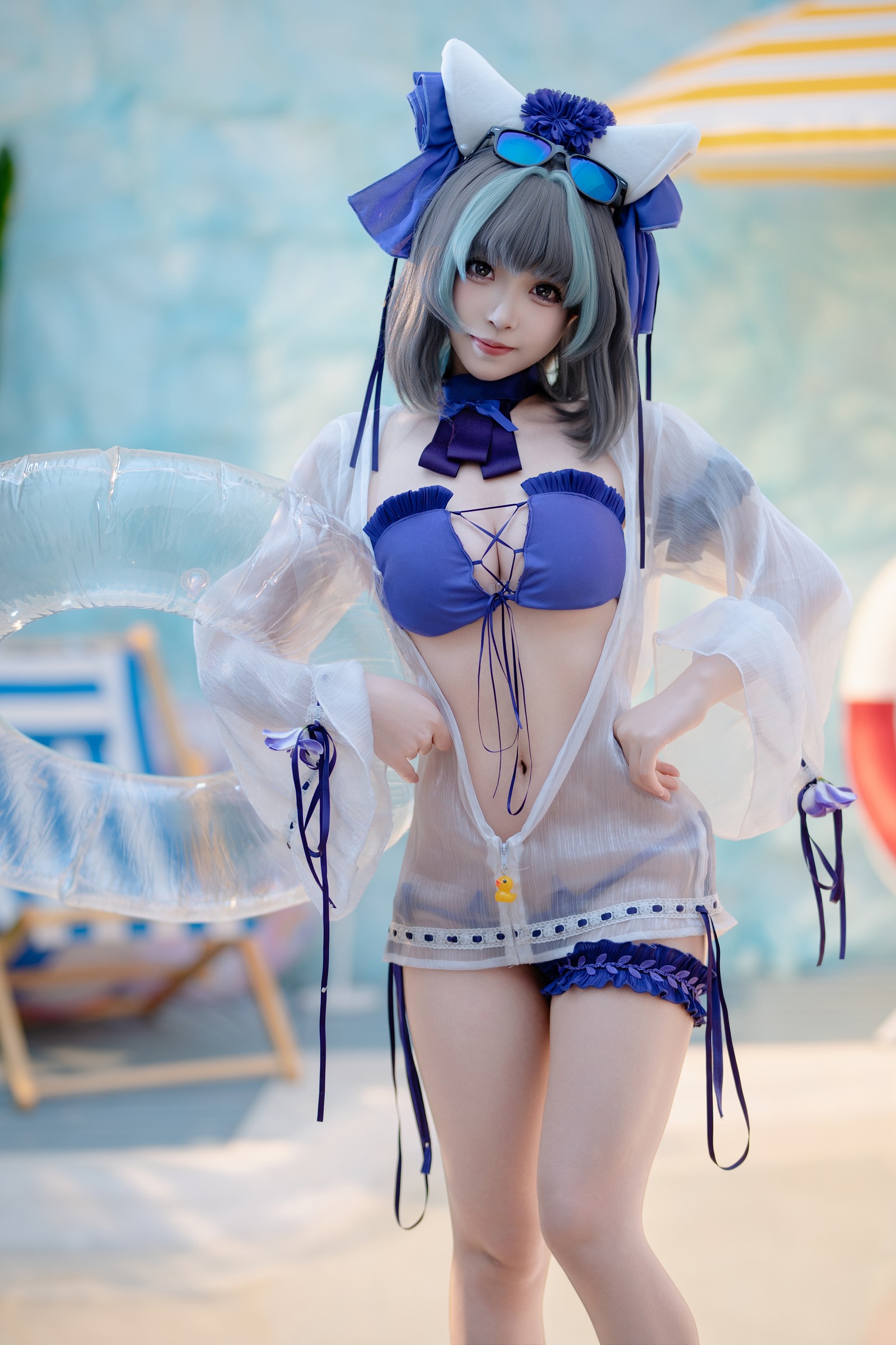 Bangni邦尼 – 泳装柴郡 Cosplay 高清写真集(86P-832MB)碧蓝航线