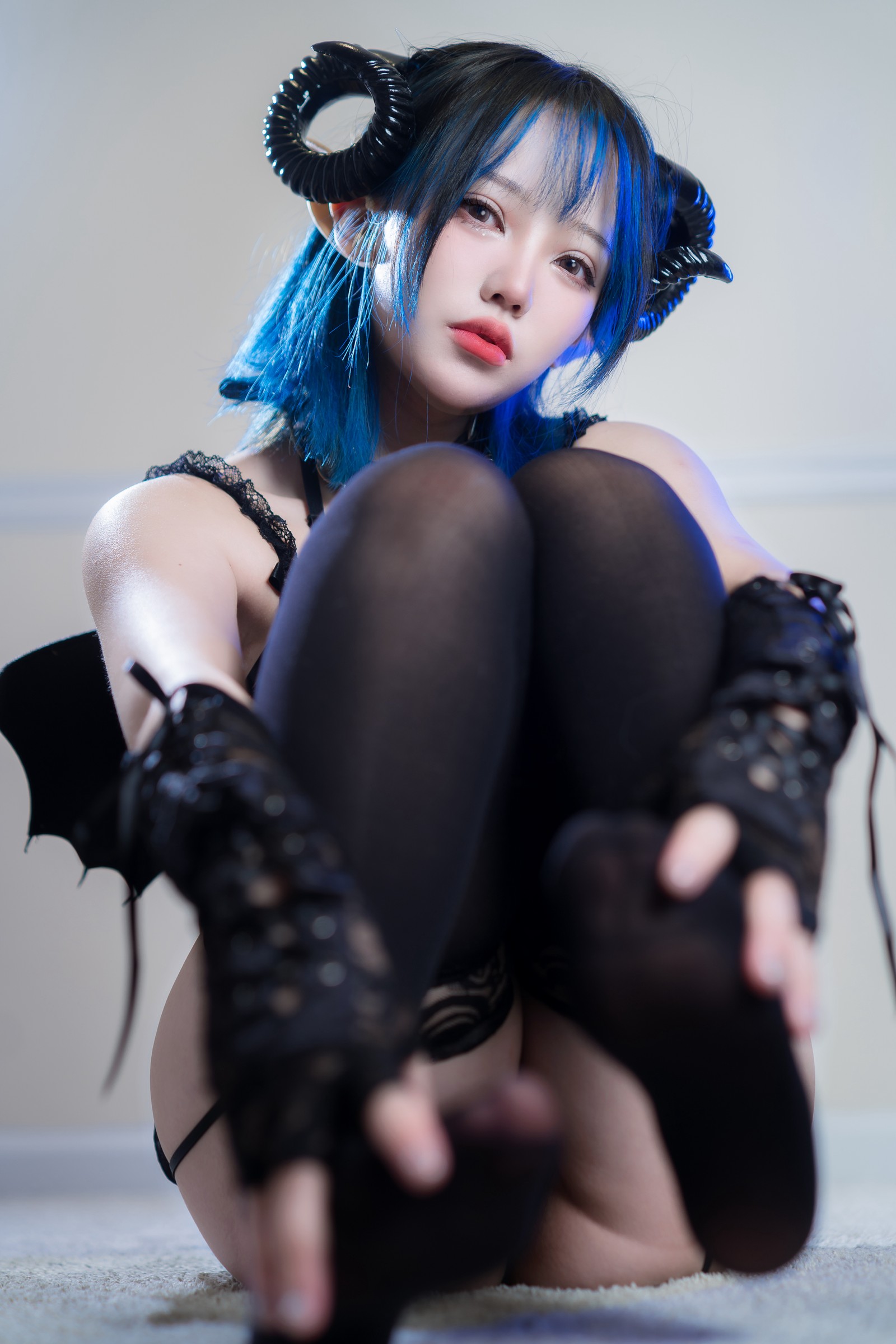 狐洛洛子 – 深蓝魅魔 高清写真集（46P-580MB）魅魔主题氛围作品插图8