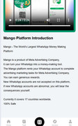 Mango AI Invite and Reward Dashboard - Encourage and Reward section with commission structure. Includes Telegram open button.