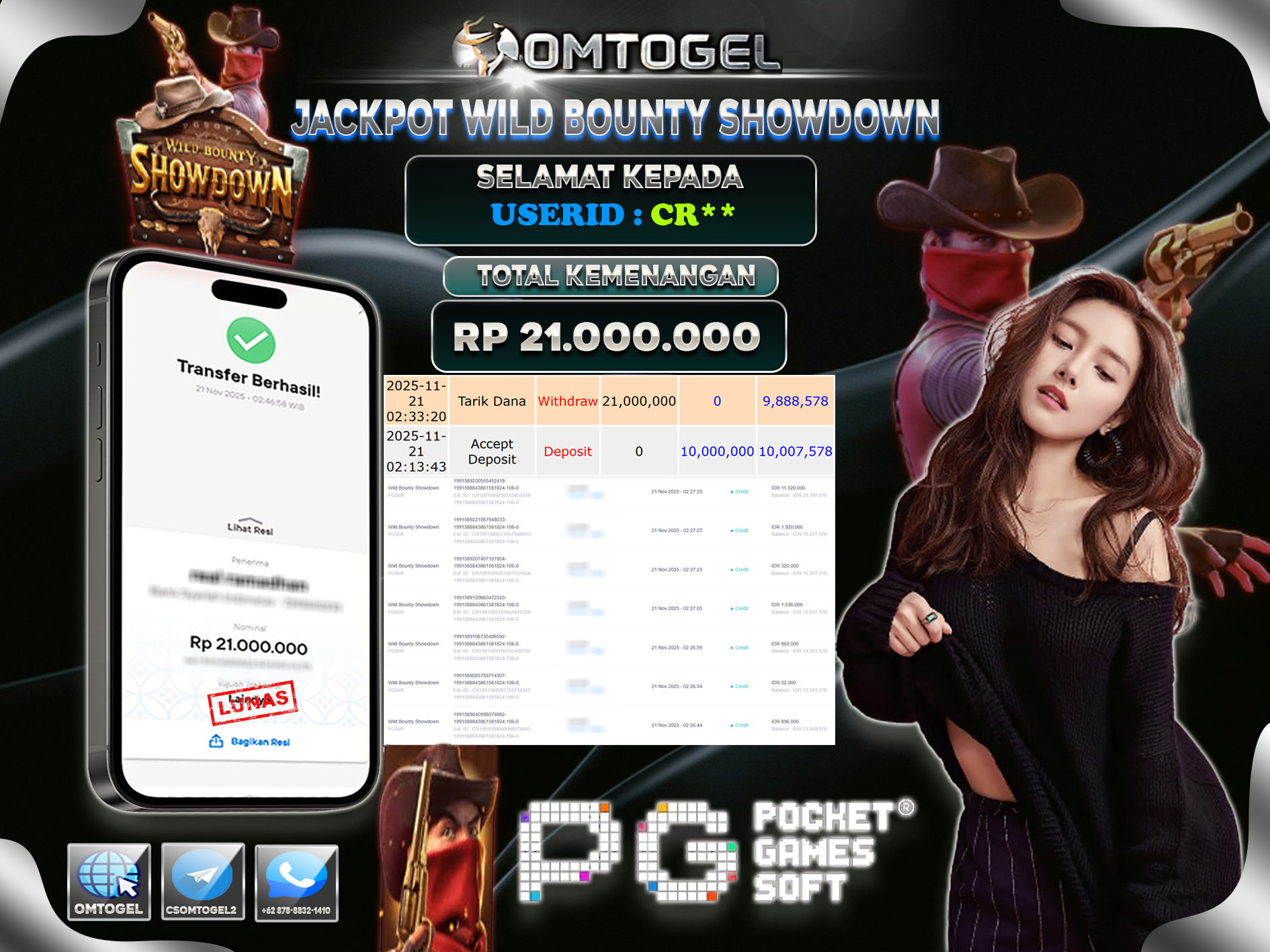 OMTOGEL JACKPOT PGSOFT WILD BOUNTY SHOWDOWN ,21 JUTA DI BAYAR LUNAS ,-
