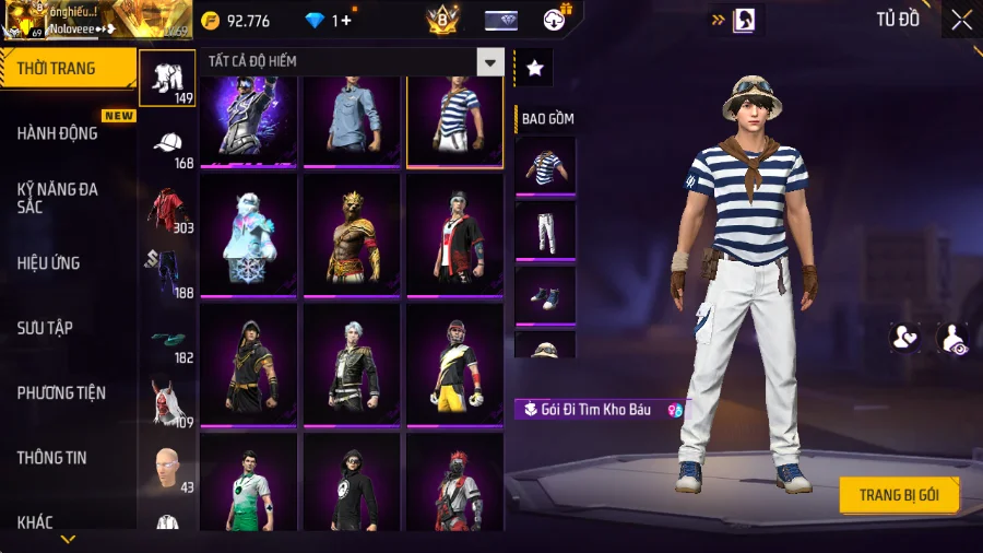 FREE FIRE VIP8 LV69 | NICK ĐẸP | NHIỀU SKIN SÚNG | ĐỒ HIẾM